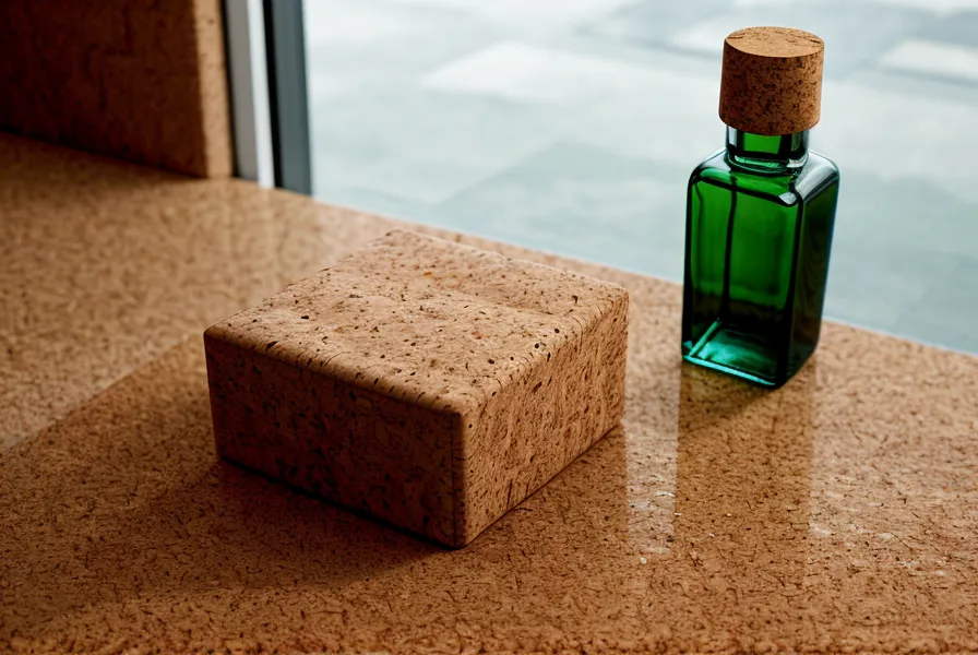 Brique de yoga en liège et flacon d'huile de massage naturelle utilisés en yoga doux pour les chevilles fragiles