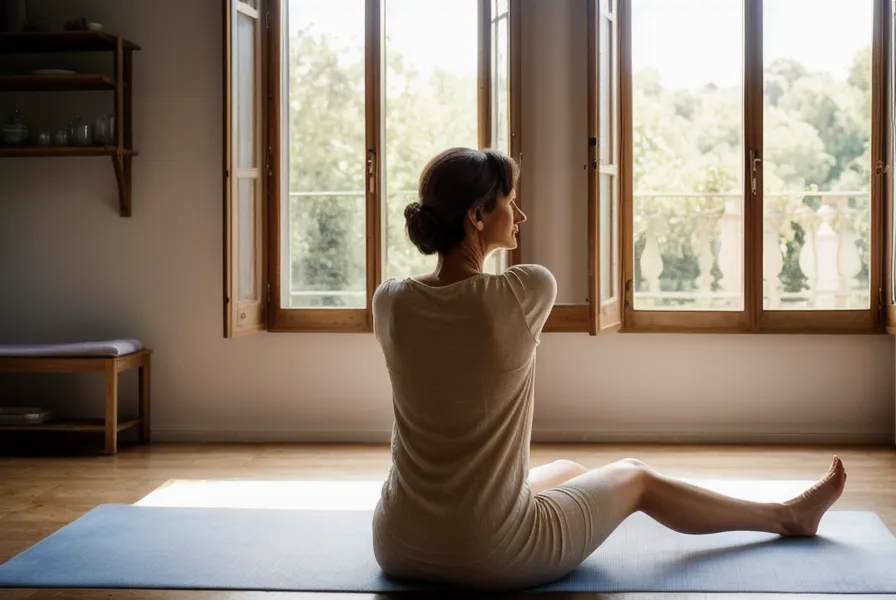 Séance de yoga doux à la maison et rituel de cosmétique maison pour se sentir belle après 40 ans