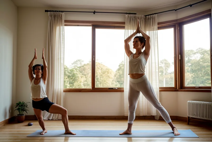 Tapis de yoga doux et brin de lavande séchée posés dans un salon à Aix-en-Provence