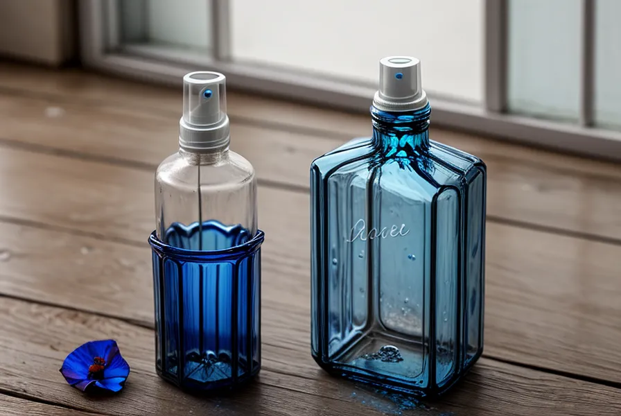 Flacon pulvérisateur en verre bleu contenant un hydrolat naturel